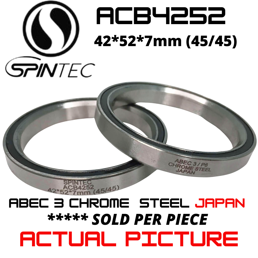 ACB4252 Bicycle Bearing 42*52*7mm (45/45) – Japan Chrome Steel Rubber Sealed Bike Headset Bearing