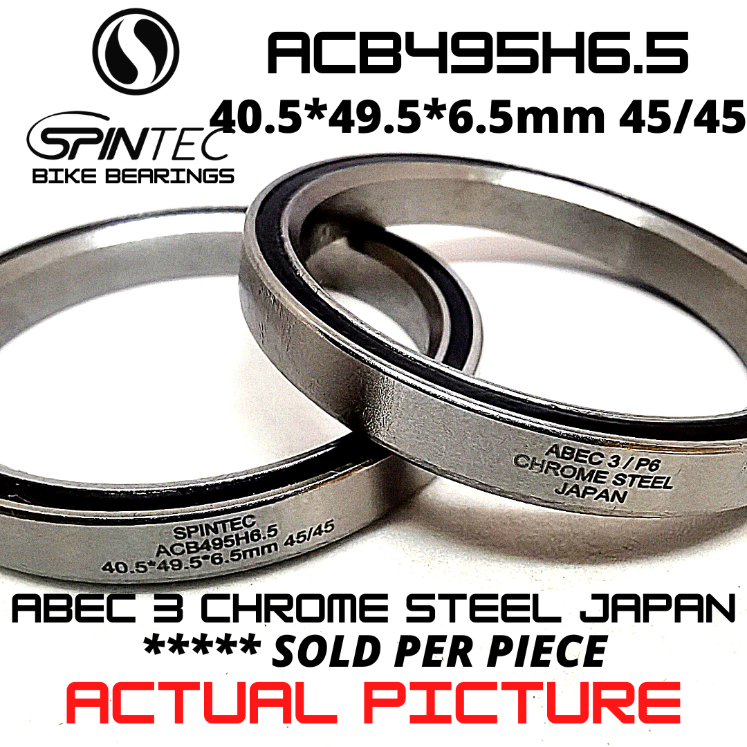 ACB495H6.5 Bicycle Bearing 40.5*49.5*6.5mm (45/45) – Japan Chrome Steel Rubber Sealed Bike Headset Bearing