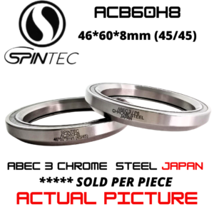 ACB60H8 Bicycle Bearing 46*60*8mm (45/45) – Japan Chrome Steel Rubber Sealed Bike Headset Bearing