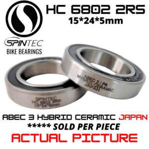 HC6802 2RS Bicycle Bearing 15*24*5mm – Japan Hybrid Ceramic Rubber Sealed Bike Bearing