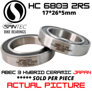 HC6803 2RS Bicycle Bearing 17*26*5mm – Japan Hybrid Ceramic Rubber Sealed Bike Bearing