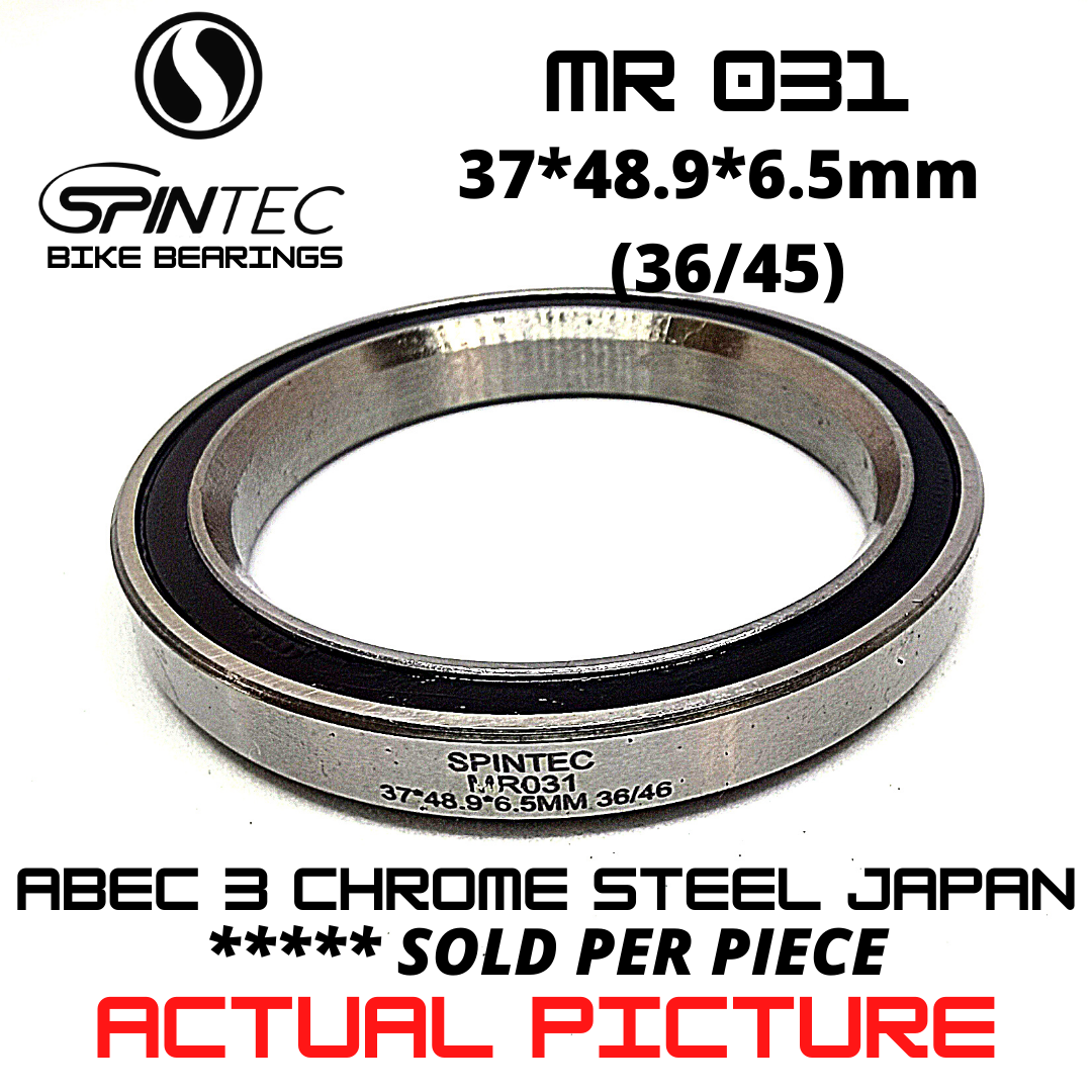 MR031 Bicycle Bearing 37*48.9*6.5mm (36/45) – Japan Chrome Steel Rubber Sealed Bike Headset Bearing