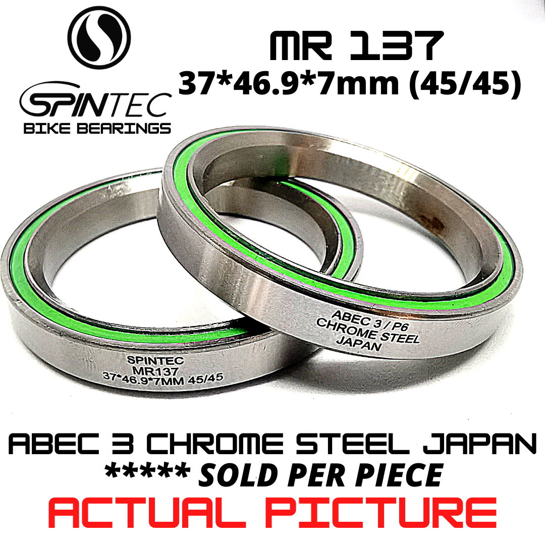 MR137 Bicycle Bearing 37*46.9*7mm (45/45) – Japan Chrome Steel Rubber Sealed Bike Headset Bearing