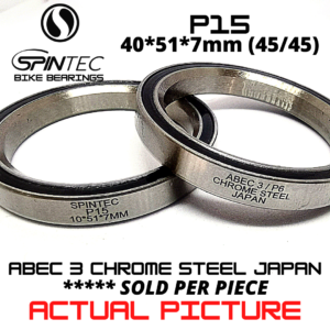P15 Bicycle Bearing 40*51*7mm 45/45) – Japan Chrome Steel Rubber Sealed Bike Headset Bearing