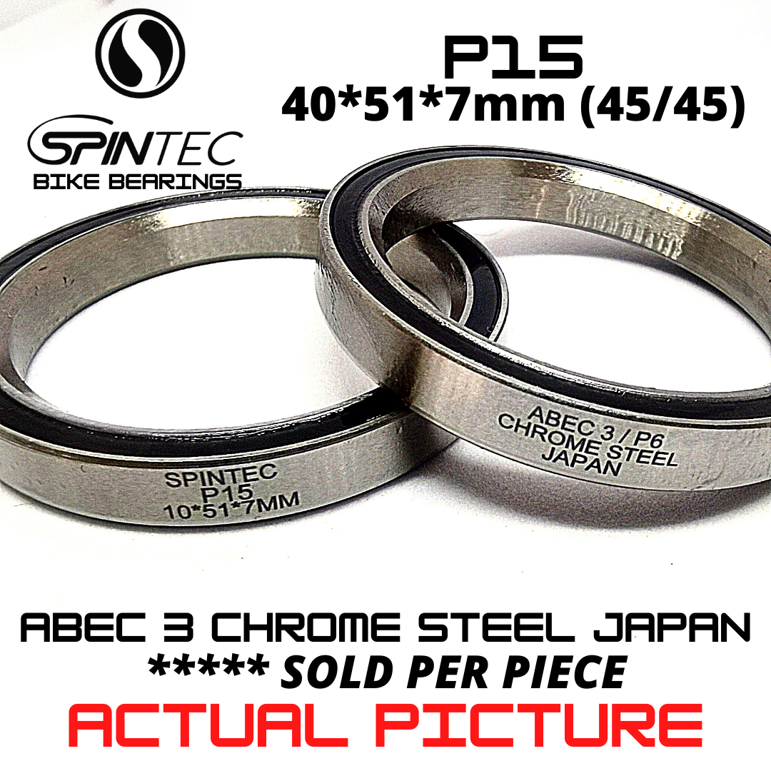 P15 Bicycle Bearing 40*51*7mm 45/45) – Japan Chrome Steel Rubber Sealed Bike Headset Bearing