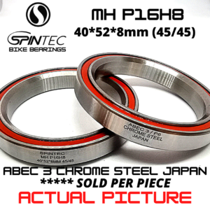 P16H8 Bicycle Bearing 40*52*8mm (45/45) – Japan Chrome Steel Rubber Sealed Bike Headset Bearing