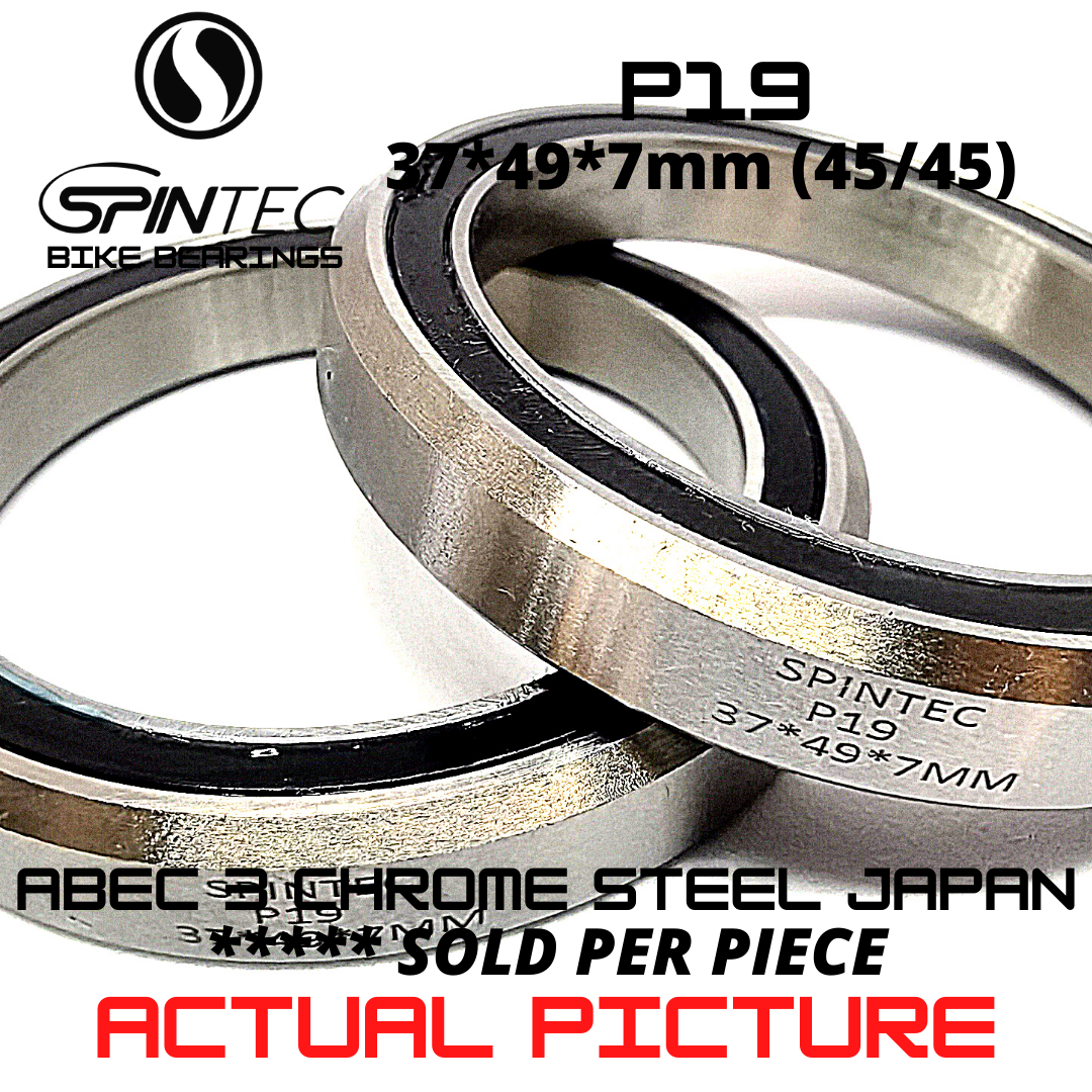 P19 Bicycle Bearing 37*49*7mm (45/45) – Japan Chrome Steel Rubber Sealed Bike Headset Bearing