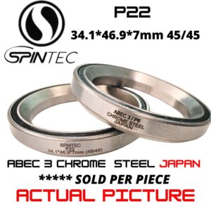 P22 Bicycle Bearing 34.1*46.9*7mm (45/45) – Japan Chrome Steel Rubber Sealed Bike Headset Bearing
