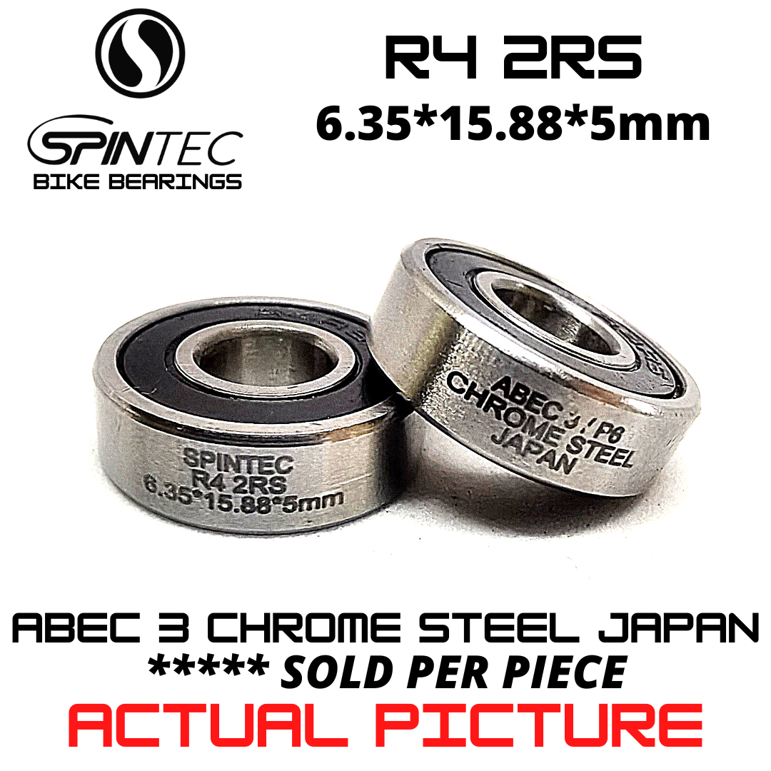R4 2RS Bicycle Bearing 6.35*15.88*5mm – Japan Chrome Steel Rubber Sealed Bike Hub Bearing