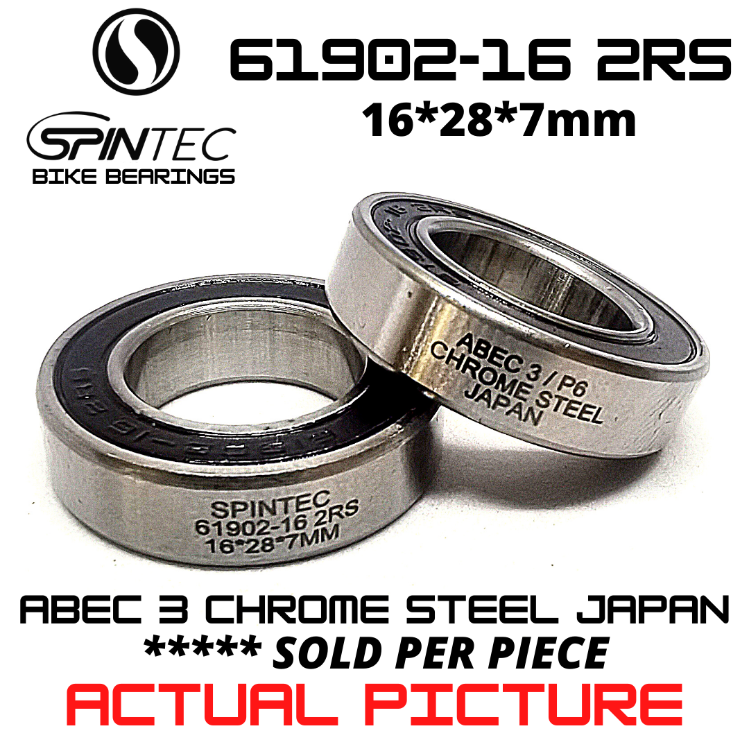 61902 - 16 2RS Bicycle Bearing 16*28*7mm – Japan Chrome Steel Rubber Sealed Bike Hub Bearing