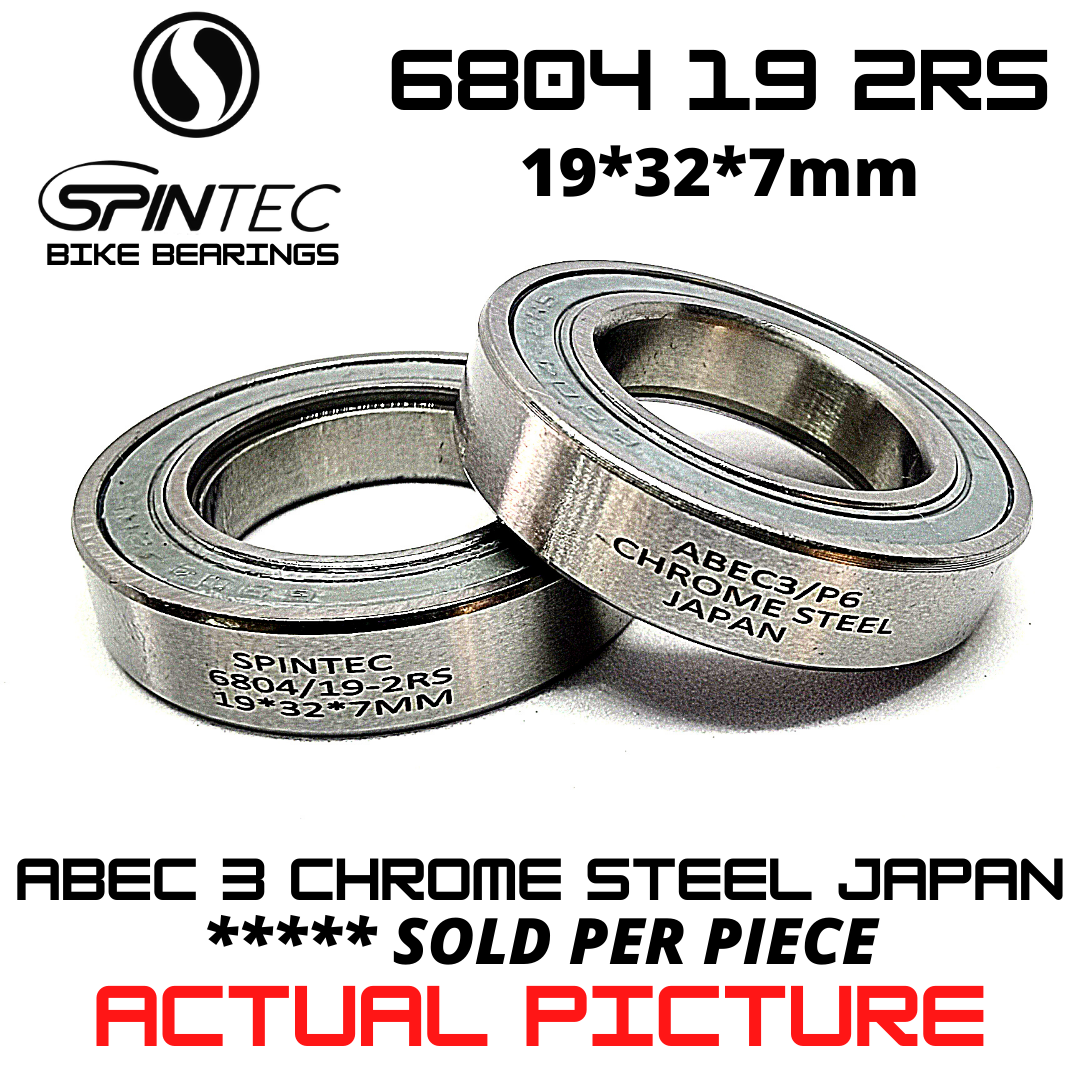 6804-19 2RS Bicycle Bearing 19*32*7mm – Japan Chrome Steel Rubber Sealed Bike Hub Bearing