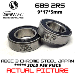 689 2RS Bicycle Bearing 9*17*5mm – Japan Chrome Steel Rubber Sealed Bike Hub Bearing