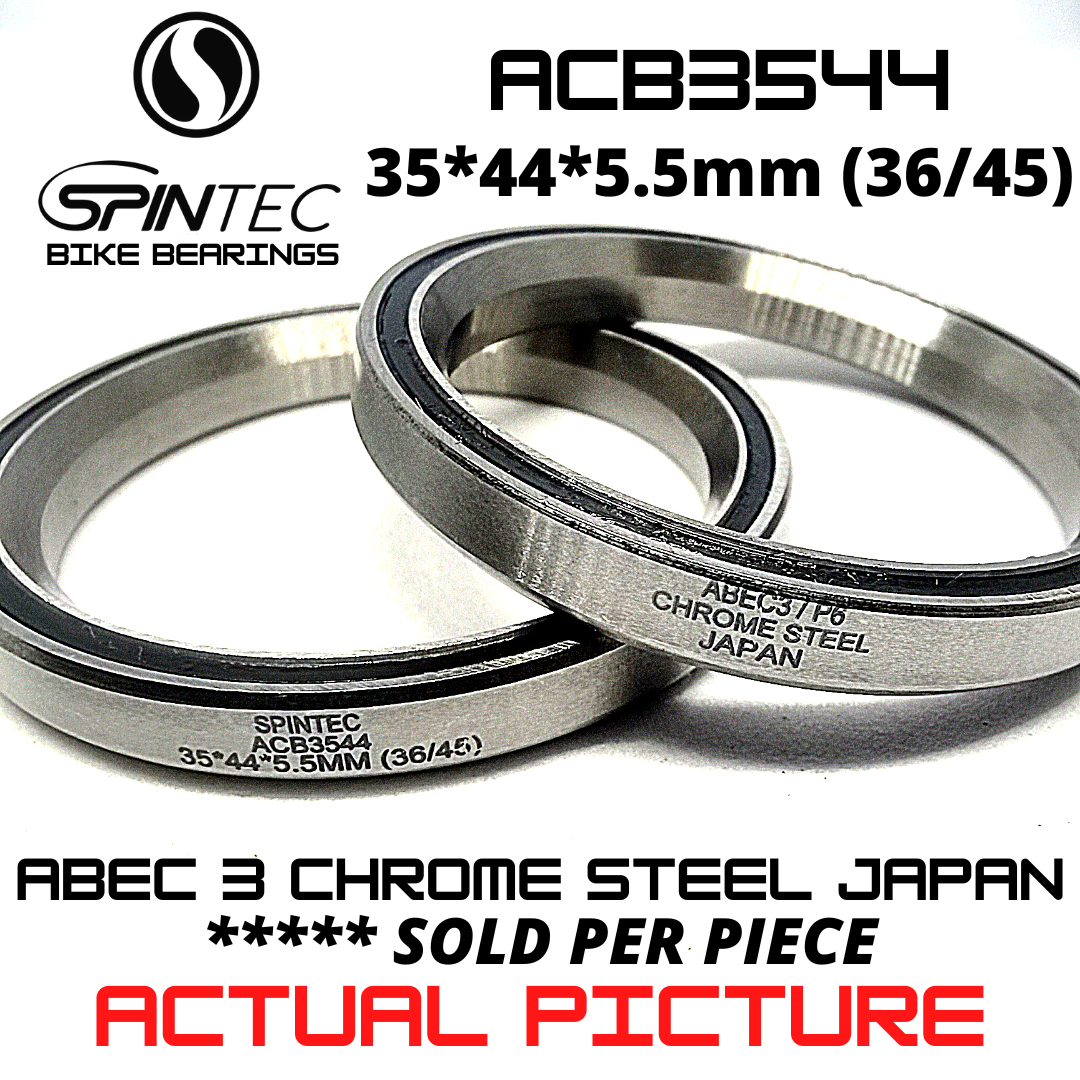 ACB3544 Bicycle Bearing 35 x 44 x 5.5mm (36/45) – Japan Chrome Steel Rubber Sealed Bike Headset Bearing