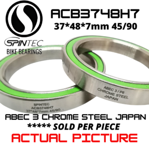 ACB3748H7 Bicycle Bearing 37x48 x7mm (45/90) – Japan Chrome Steel Rubber Sealed Bike Headset Bearing