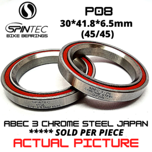 P08 Bicycle Bearing 30.15*41.8*6.5mm (45/45) – Japan Chrome Steel Rubber Sealed Bike Headset Bearing