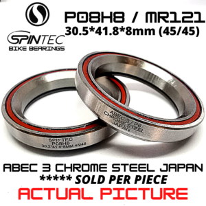 P08H8 Bicycle Bearing 30.5*41.8*8mm (45/45) – Japan Chrome Steel Rubber Sealed Bike Headset Bearing