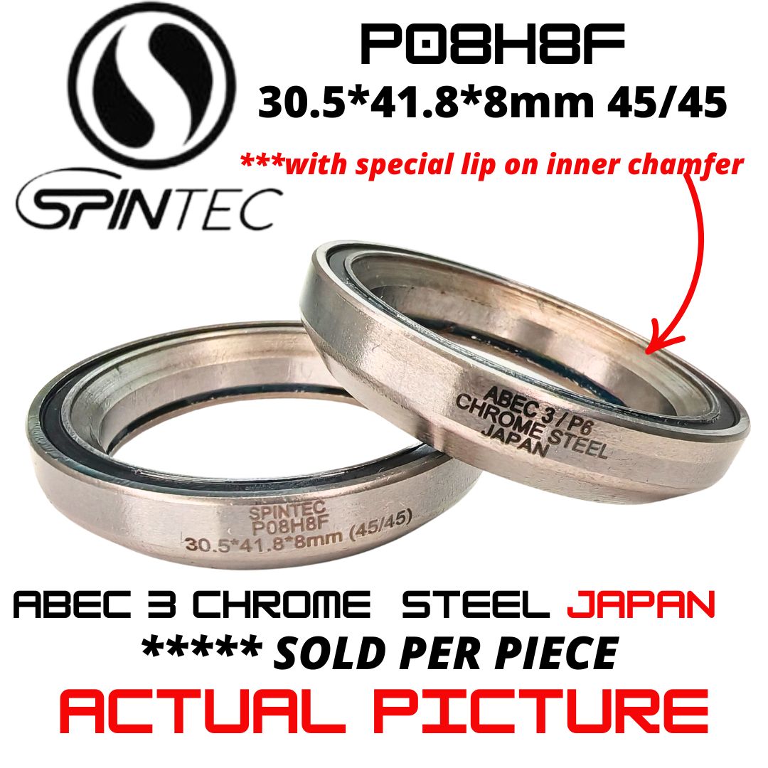 P08H8F Bicycle Bearing 30.5*41.8*8mm (45/45) – Japan Chrome Steel Rubber Sealed Bike Headset Bearing